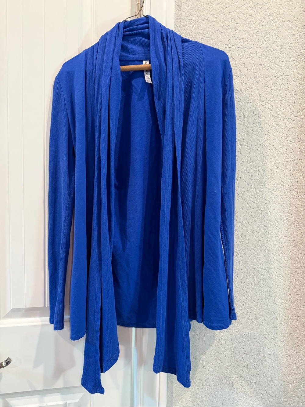 Bright Royal Blue Draped Open Cardigan